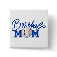 Baseball MOM blue button