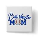 Baseball MOM blue buttons by Just2Cute Baseball MOM blue buttons