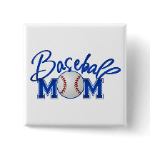 Baseball MOM blue buttons by Just2Cute Baseball MOM blue buttons