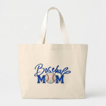 Baseball MOM blue Canvas Bag