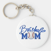 Baseball MOM blue Key Chains