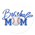 Baseball MOM blue stickers