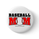 Baseball Mom Button