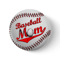 Baseball Mom Button
