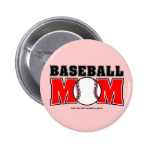 Baseball Mom Button