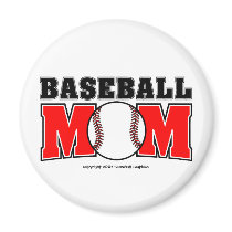Baseball Mom Magnet by screwballgraphics Baseball Mom Magnet