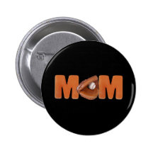 Baseball Mom Pinback Buttons