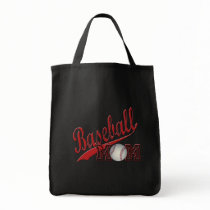 Baseball Mom Red Tote Bag