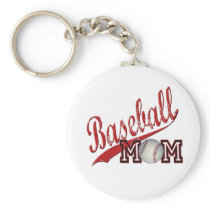 Baseball Mom Red Keychain