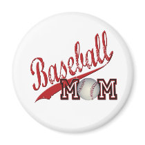 Baseball Mom Red Refrigerator Magnet