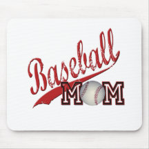 Baseball Mom Red Mouse Pads
