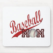 Baseball Mom Red Mouse Pads