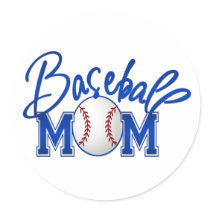 Baseball Mom Round Sticker
