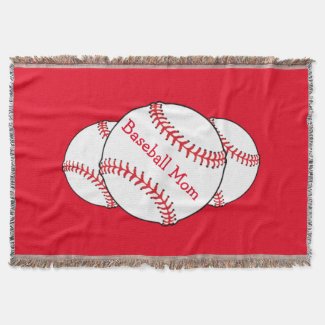 Baseball Mom Throw Blanket