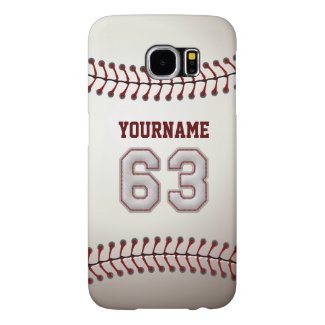 Baseball Number 63 Custom Name Stylish and Unique Samsung Galaxy S6 Cases