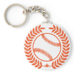 Baseball Olive Branch and Star Keychain