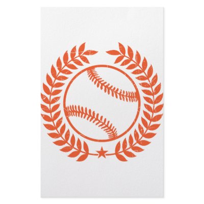 Baseball Olive Branch and Star Stationery Paper by CustomSportsTshirts