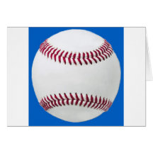 Baseball on blue greeting card