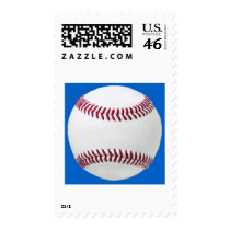 Baseball on blue postage