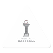 baseball on pedestal art stickers