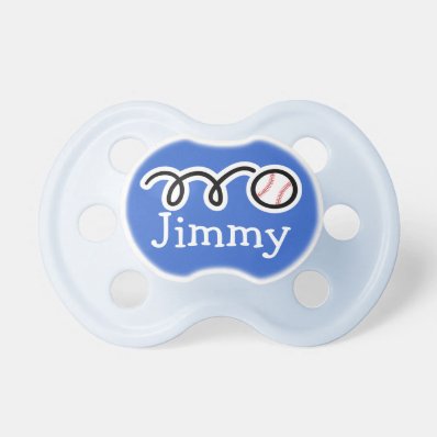 Baseball pacifer with name / Soother dummy binkie BooginHead Pacifier