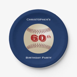 Baseball Paper Plates, 60th Birthday Party