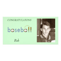 baseball customized photo card