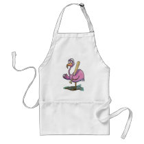 Baseball Pink Flamingo Whimsical Watercolor Aprons