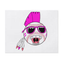 baseball pink girl punk vector design graphic personalized flyer