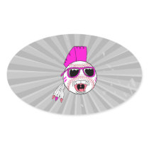 baseball pink girl punk vector design graphic sticker