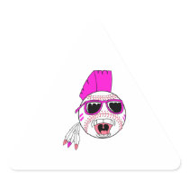 baseball pink girl punk vector design graphic triangle stickers
