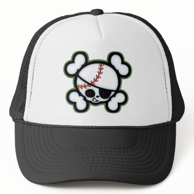Baseball Pirate -kids Hats by skullabee
