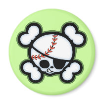 Baseball Pirate -kids Magnet