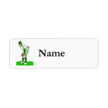 Baseball Pitcher Green Custom Return Address Labels