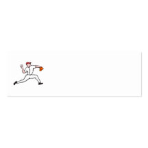 Baseball Pitcher Player Throwing Business Card Template