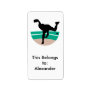 baseball pitcher silhouette design personalized address label