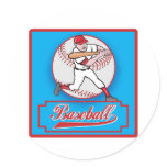 baseball player batting round stickers