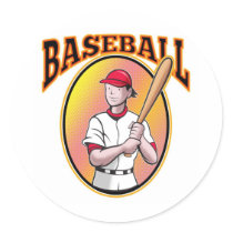 baseball player batting sticker