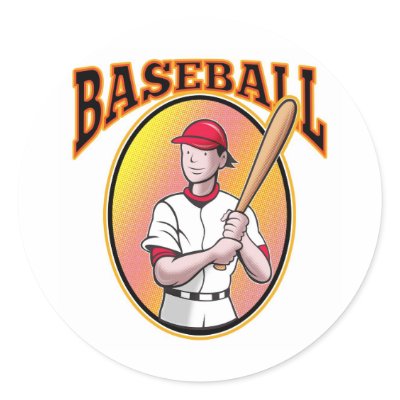 baseball player batting sticker by patrimonio