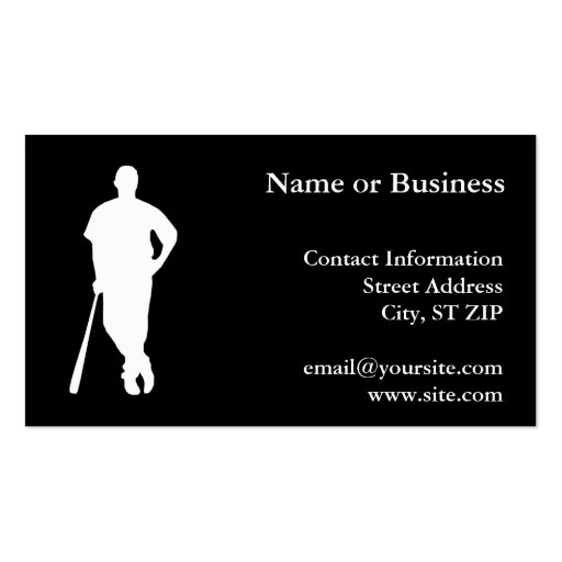 Baseball Player Business Card (front side)