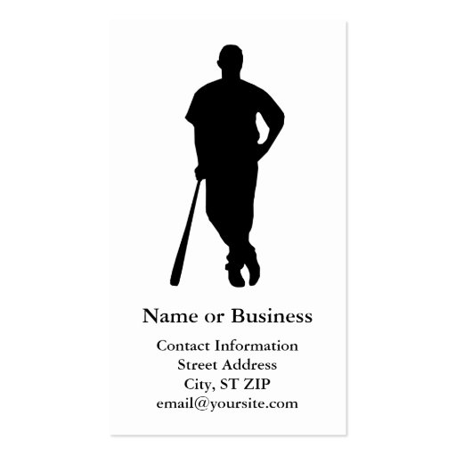 Baseball Player Business Cards (front side)