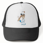 Baseball Player Cartoon Trucker Hat