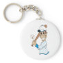 Baseball Player Cartoon Keychain