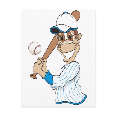 Baseball Player Cartoon Postcards by graphxpro