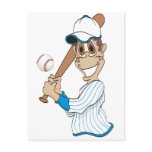 Baseball Player Cartoon Postcards