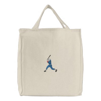 Baseball Player Embroidered Bag by ZazzleEmbroidery