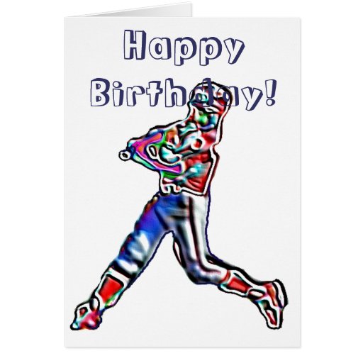 Baseball player happy birthday card | Zazzle
