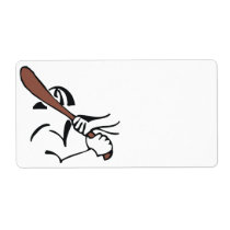 Baseball Player Personalized Shipping Label