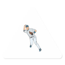 baseball player pitching vector design sticker
