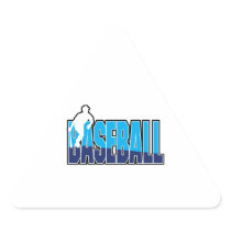 baseball player silhouette and text logo sticker